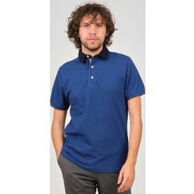 Desen Triko 0249812 İndigo Erkek Polo Yaka T-Shirt