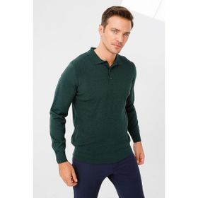 Desen Triko 21514 Nefti Polo Yaka Baklava Desenli Triko Erkek Kazak