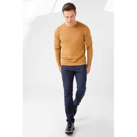 Desen Triko 21603 Taba Basic Sıfır Yaka İnce Triko Erkek Kazak