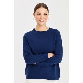 Desen Triko 23163 İndigo Kadın Kazak