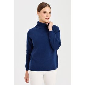 Desen Triko 23164 İndigo Kadın Kazak