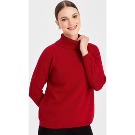 Desen Triko 23164 Kırmızı Kadın Kazak