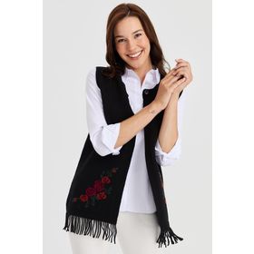Desen Triko 23225 Siyah Kadın Yelek