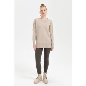 Desen Triko 23390 Bej Kadın Bluz