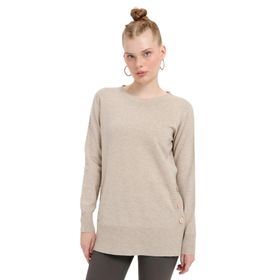 Desen Triko 23390 Bej Kadın Bluz