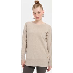 Desen Triko 23390 Bej Kadın Bluz