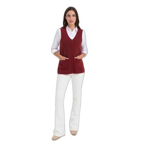 Desen Triko 24001 Kırmızı Kadın Yelek