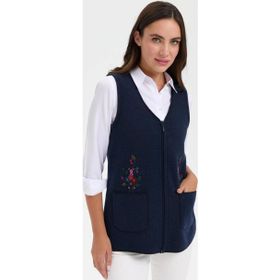 Desen Triko 24001 Koyu Lacivert Kadın Yelek