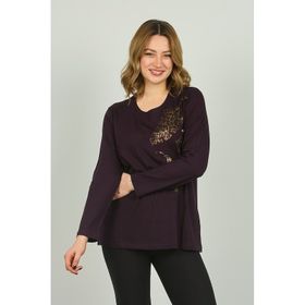 Desen Triko 4524 Mor Kadın Bluz