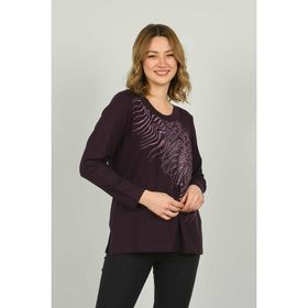 Desen Triko 4541 Mor Kadın Bluz