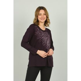 Desen Triko 4541 Mor Kadın Bluz