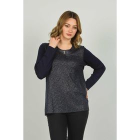 Desen Triko 4589 Lacivert Kadın Bluz
