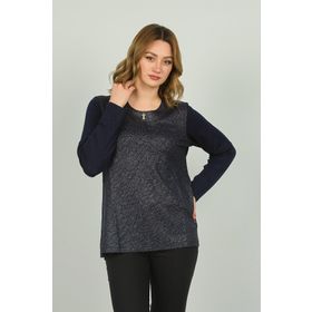 Desen Triko 4589 Lacivert Kadın Bluz
