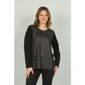 Desen Triko 4589 Siyah Kadın Bluz