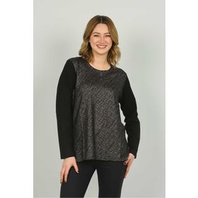 Desen Triko 4589 Siyah Kadın Bluz