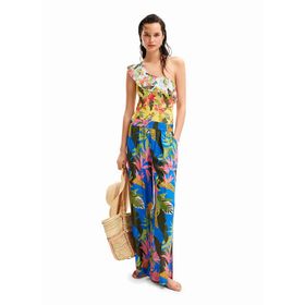 Desigual 24SWMW21 Yüksek Bel Standart Mavi Kadın Pantolon