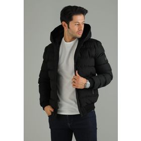 Destiny N350486 Erkek Siyah Kapşonlu Şişme Mont