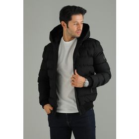 Destiny N350486 Erkek Siyah Kapşonlu Şişme Mont