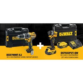 Dewalt DCD799NT-XJ + DCF922P2T-QW 2x5 Ah Akülü Matkap Seti