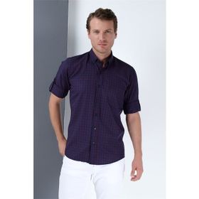 Dewberry 10500010G667 Lacivert Bordo Erkek Gömlek