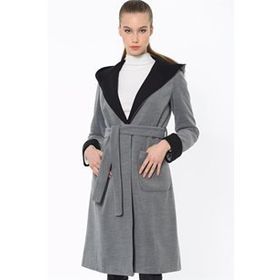 Dewberry 1160001Z6422 Gri Kadın Palto