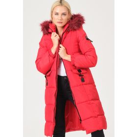 Dewberry 1160001Z6706034 Kırmızı Kadın Mont