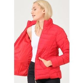 Dewberry 1160001Z6746034 Kırmızı Kadın Mont
