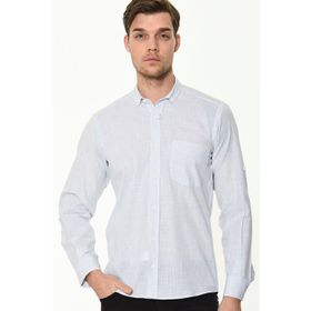 Dewberry G625 Açık Mavi Erkek Keten Gömlek