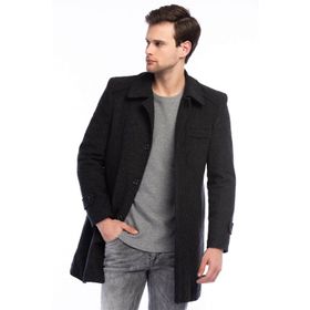 Dewberry Plt7226 Antrasit Desenli Erkek Palto