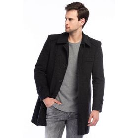 Dewberry Plt7226 Antrasit Desenli Erkek Palto