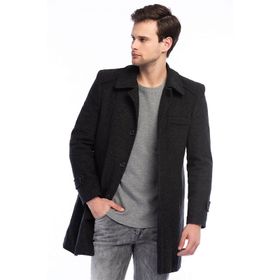 Dewberry Plt7226 Antrasit Desenli Erkek Palto