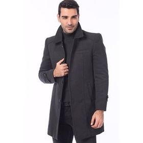 Dewberry Plt7226 Antrasit Erkek Battal Palto