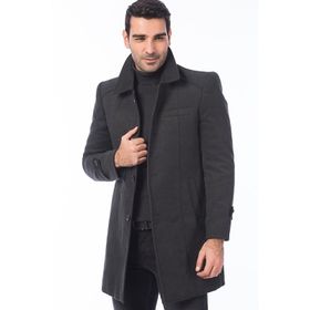 Dewberry Plt7226 Antrasit Erkek Battal Palto