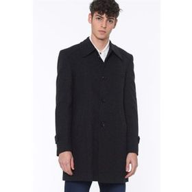 Dewberry PLT7226 Siyah Desenli Erkek Battal Palto