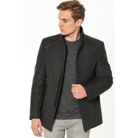 Dewberry Plt8327 Antrasit Desenli Erkek Palto