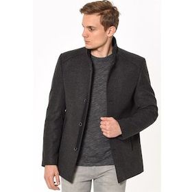 Dewberry Plt8327 Antrasit Desenli Erkek Palto