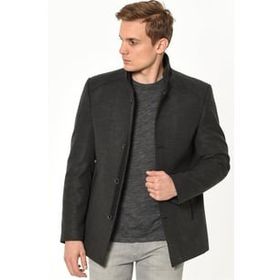 Dewberry Plt8327 Antrasit Desenli Erkek Palto