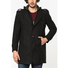 Dewberry Plt8334 Siyah Desenli Erkek Palto