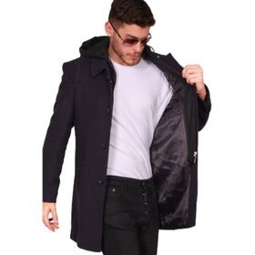 Dewberry PLT8335 Desenli Lacivert Erkek Palto