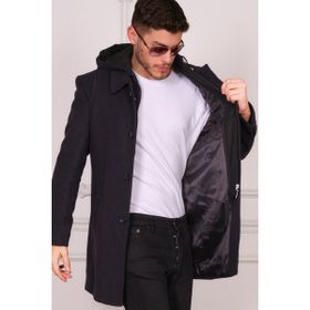 Dewberry PLT8335 Desenli Lacivert Erkek Palto