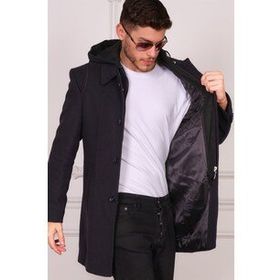 Dewberry PLT8335 Desenli Lacivert Erkek Palto