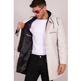 Dewberry PLT8335 Diagonal Gri Erkek Palto