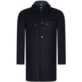 Dewberry PLT8335 Diagonal Siyah Erkek Palto