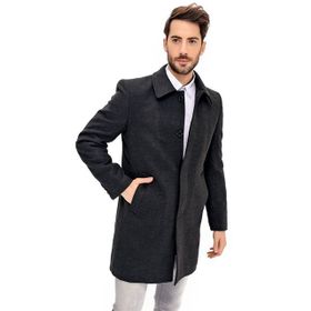 Dewberry PLT8365 Düz Antrasit Erkek Palto