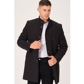 Dewberry PLT8367 Düz Antrasit Erkek Palto