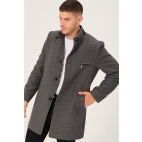 Dewberry PLT8367 Düz Gri Erkek Palto