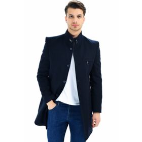 Dewberry PLT8367 Düz Lacivert Erkek Palto