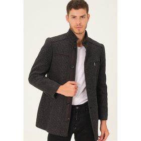 Dewberry PLT8369 Siyah Antrasit Erkek Palto