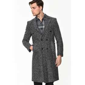 Dewberry PLT8382 Lacivert Desenli Erkek Palto
