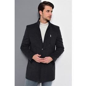 Dewberry Plt8386 Antrasit Desenli Erkek Palto